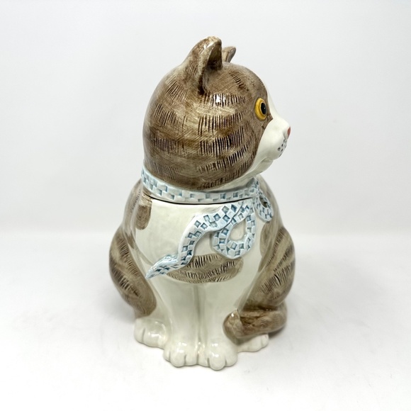 Vintage Flitz & Floyd Japan Ceramic Tabby Cat Cookie Jar 1983 Super Cool! - Picture 2 of 10